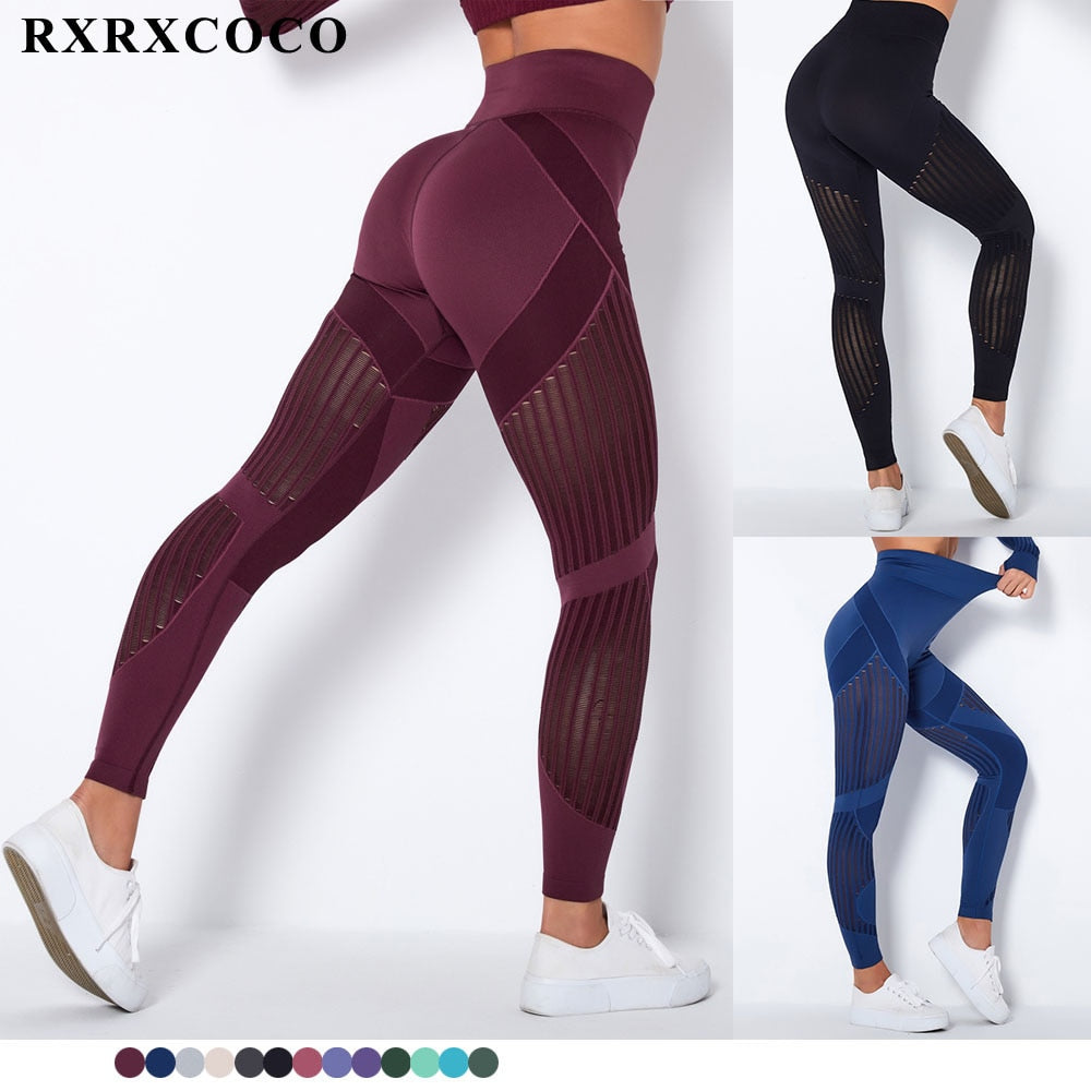 RXRXCOCO Women Gym Yoga Seamless Pants Sports Clothes Stretchy High Waist  Athletic Exercise Fitness Leggings Activewear Pants - AliExpress