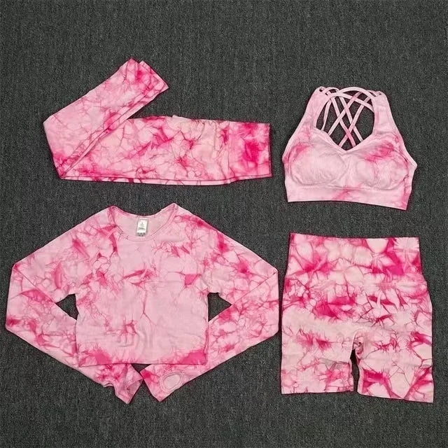 Seamless Tie-Dyed Yoga 3 PC Sets