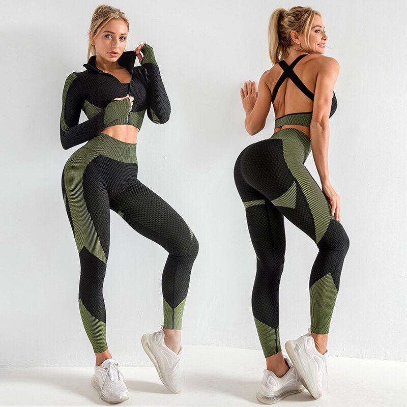 CZGUKE Women 3pcs Seamless Workout Fit