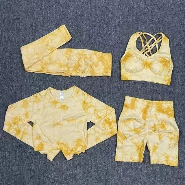 Seamless Tie-Dyed Yoga 3 PC Sets