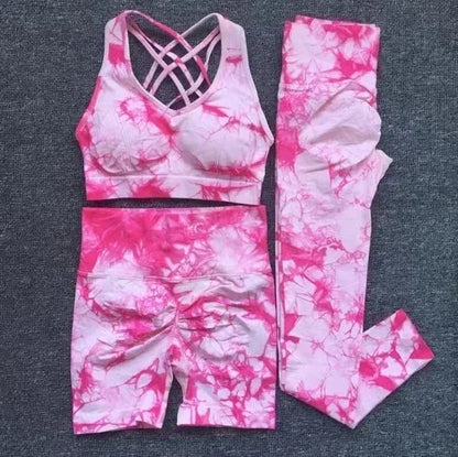 Seamless Tie-Dyed Yoga 3 PC Sets