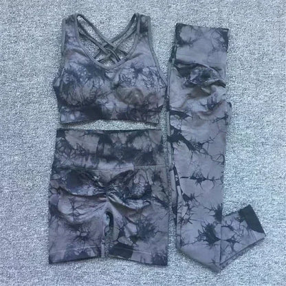 Seamless Tie-Dyed Yoga 3 PC Sets