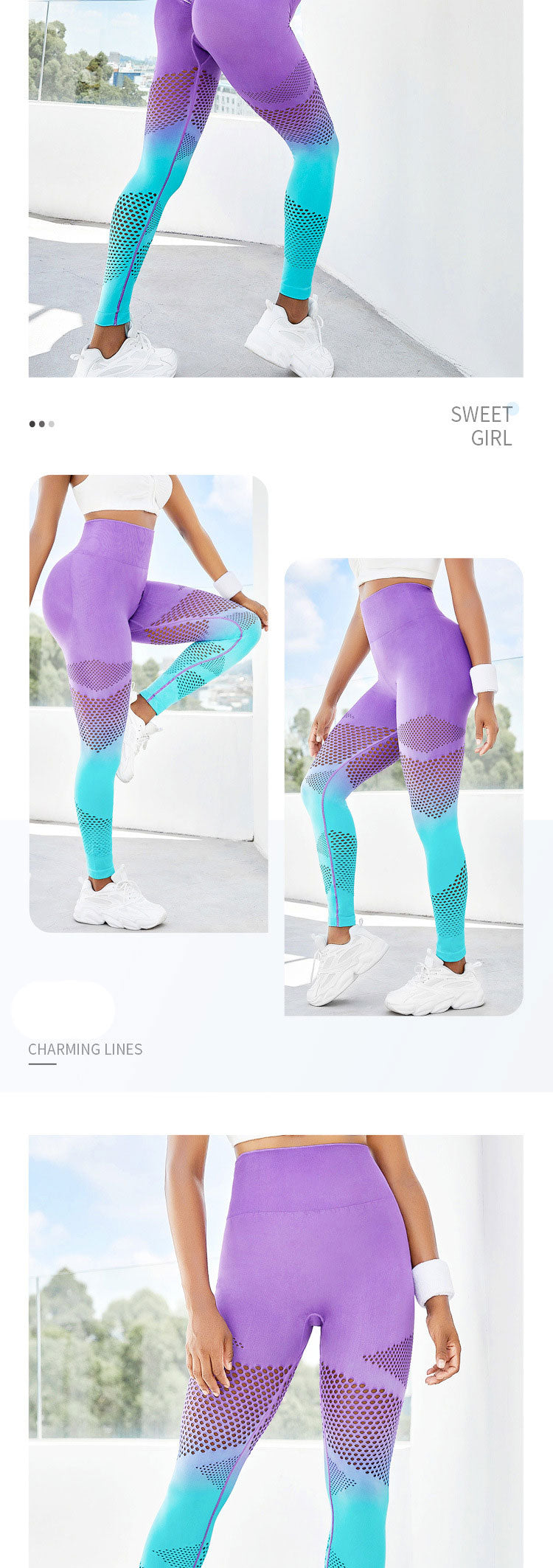 Hollow Stripe Seamless Leggings