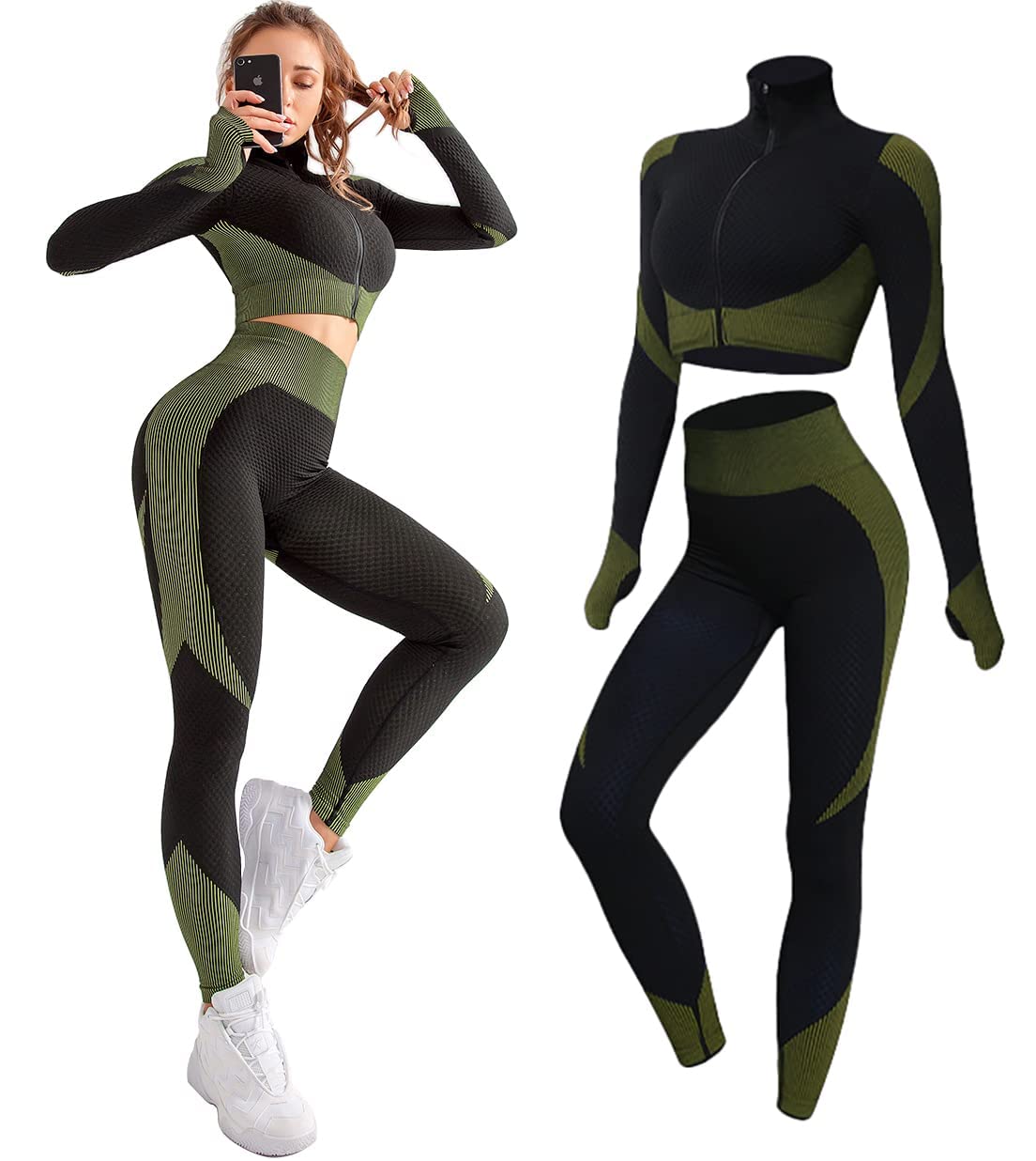 CZGUKE Women 3pcs Seamless Workout Fit