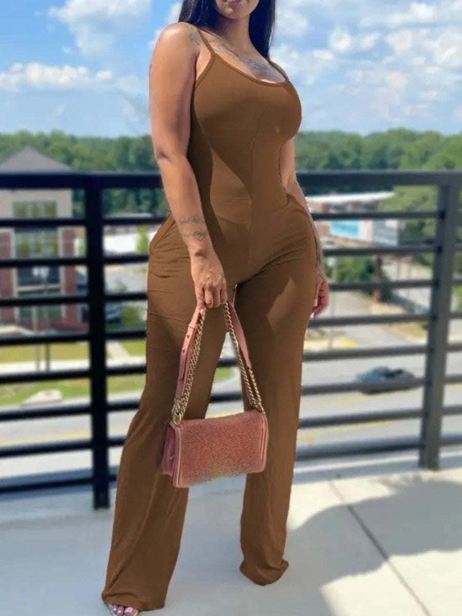 LW Casual Wide Leg Cami Jumpsuit