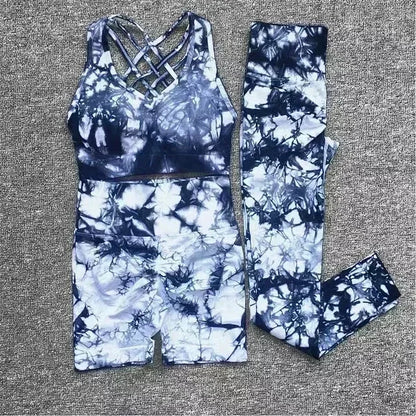 Seamless Tie-Dyed Yoga 3 PC Sets