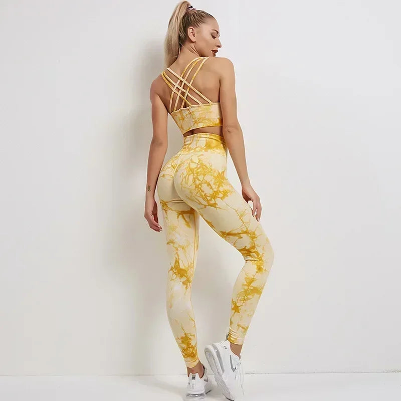 Seamless Tie-Dyed Yoga 3 PC Sets