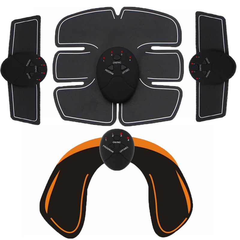 Electric Muscle Stimulator (EMS). This bundle includes a Hip, Buttocks trainer, an abdominal, and triceps stimulator. - twobusybodies