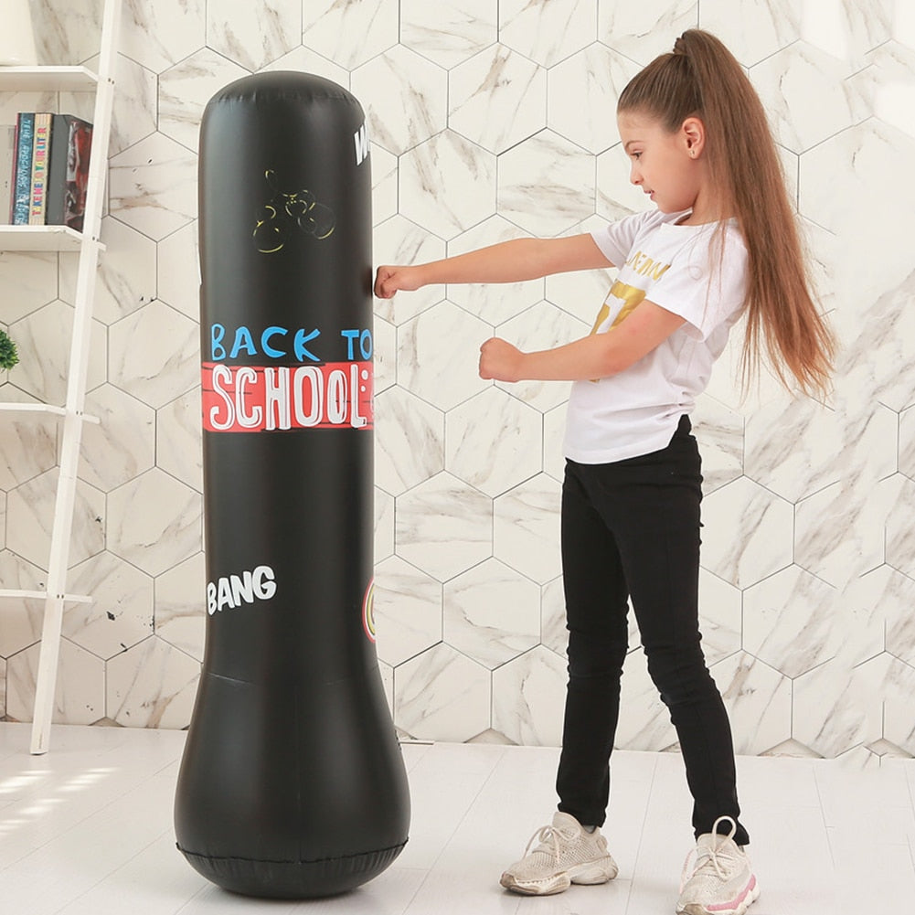 1.2/1.6M Inflatable Boxing Punching Bag for Adults/Children alike. Sandbag, Column Target, and a  Stress Reliever. - twobusybodies