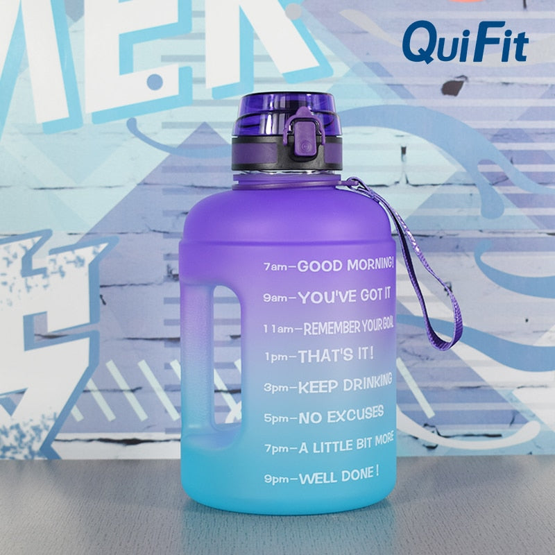 Quifit2.2L/3.78Lbouncing straw sports gallon water bottle