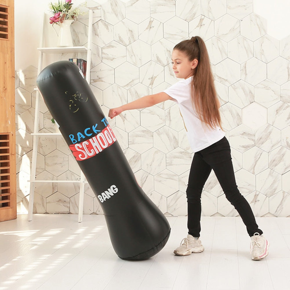 1.2/1.6M Inflatable Boxing Punching Bag for Adults/Children alike. Sandbag, Column Target, and a  Stress Reliever. - twobusybodies