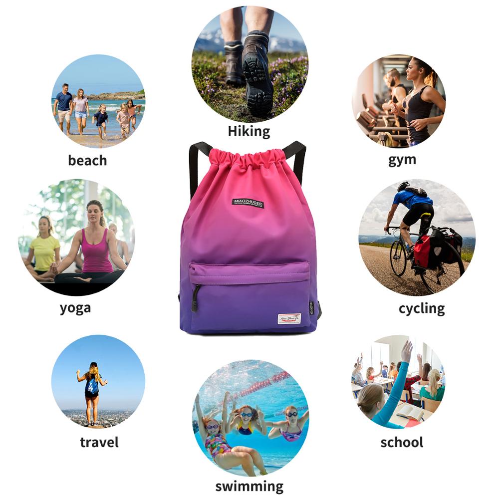 Summer Waterproof Sports Travel Bag with Drawstring closure. Softback Outdoor Backpack for Training, Swimming, and Fitness. - twobusybodies