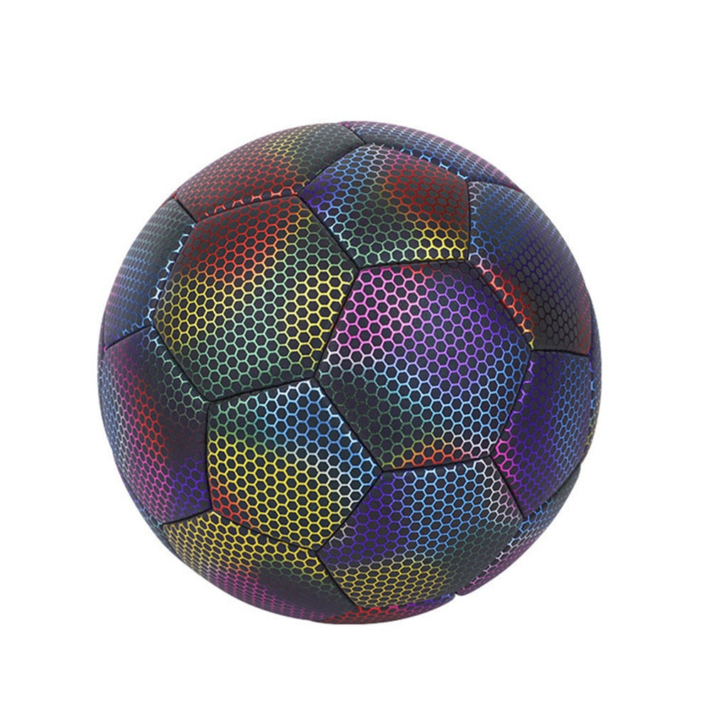 Reflective Soccer Balls.  Luminous Night Glow,  with a high-density, wear-resistant surface layer. Can be used in the daytime or night for Soccer Training or just playing. - twobusybodies