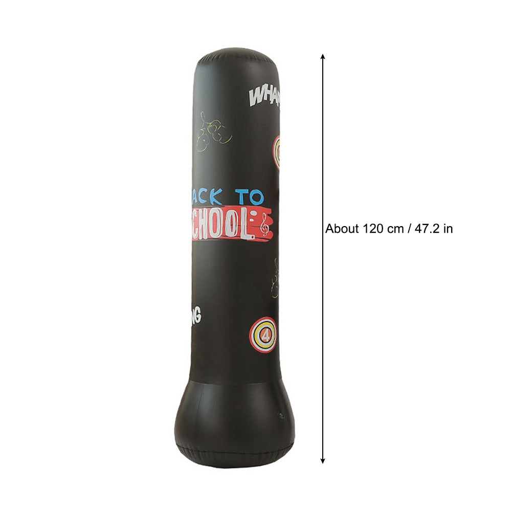 1.2/1.6M Inflatable Boxing Punching Bag for Adults/Children alike. Sandbag, Column Target, and a  Stress Reliever. - twobusybodies