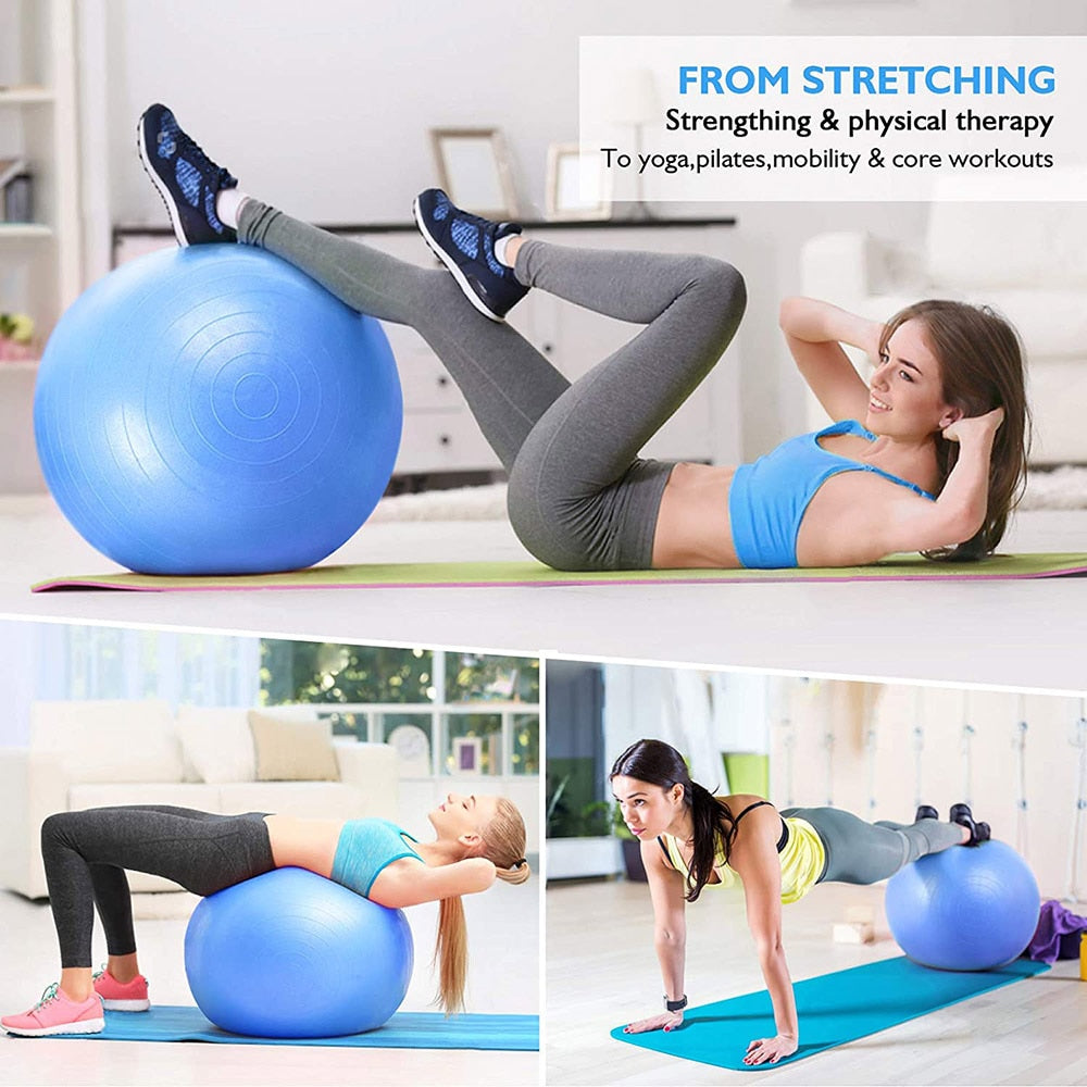 Yoga balance Balls. Used for stretching, a chair of some kind, relaxation, and support for pregnancy. - twobusybodies