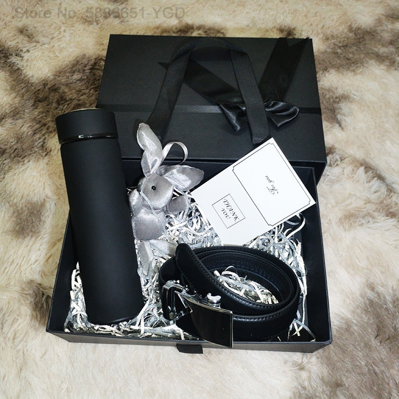 Custom Gift Set That includes, a wallet, cup, and a belt