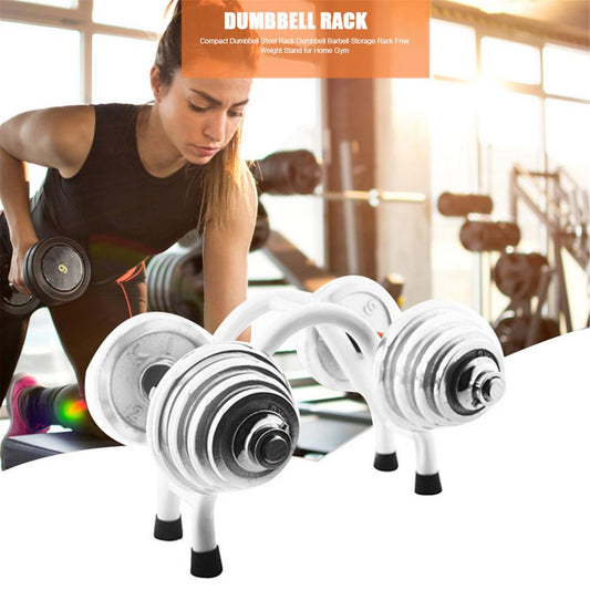 Compact Dumbbell Rack. Steel Barbell Storage. Free Weight Stand for Home Gym. - twobusybodies