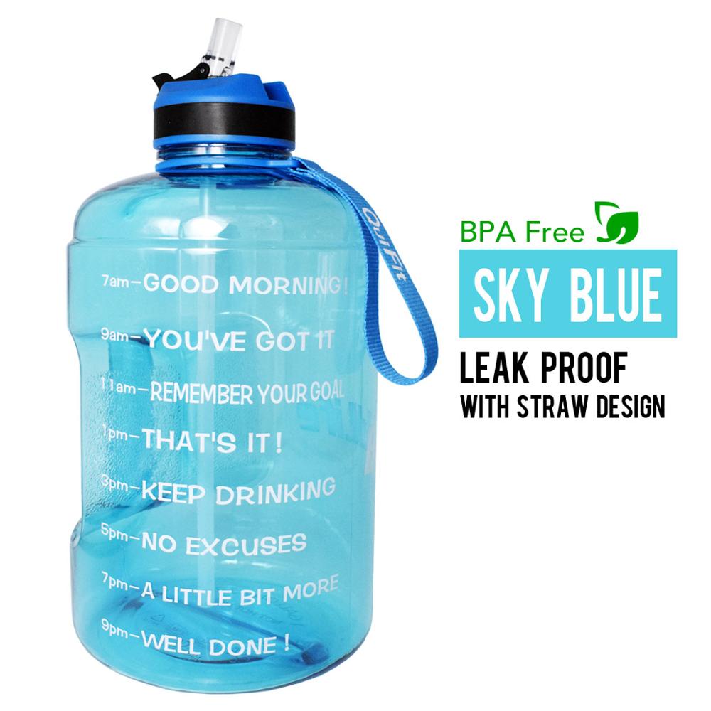 QuiFit 3.78L (128oz) Water Bottle with Straw