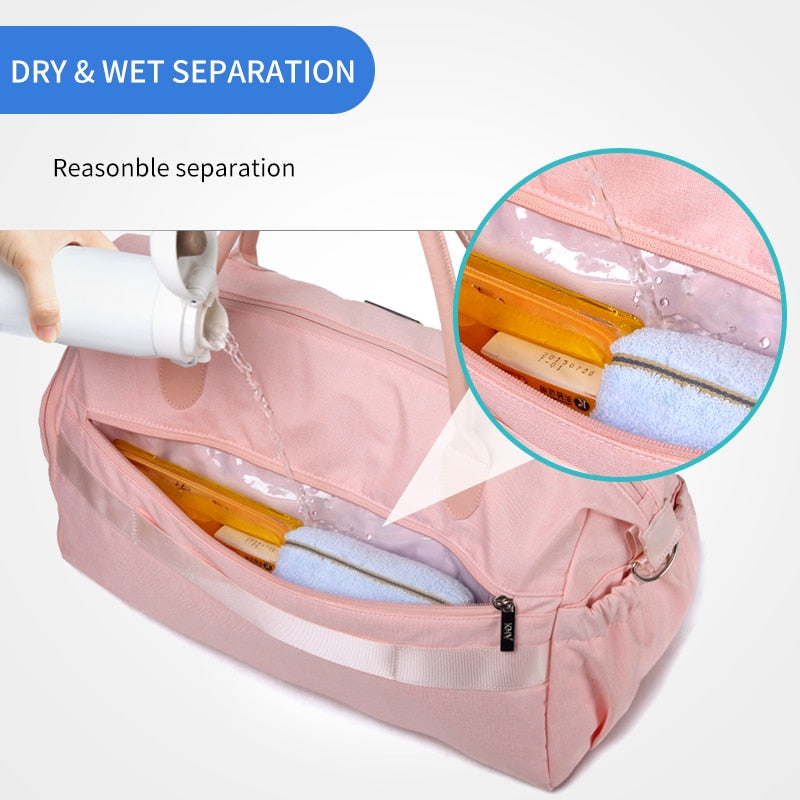 Women's Diamond Lattice Sports Bag with Multifunctional properties. Made with Nylon. Good for traveling, training, and gym. - twobusybodies