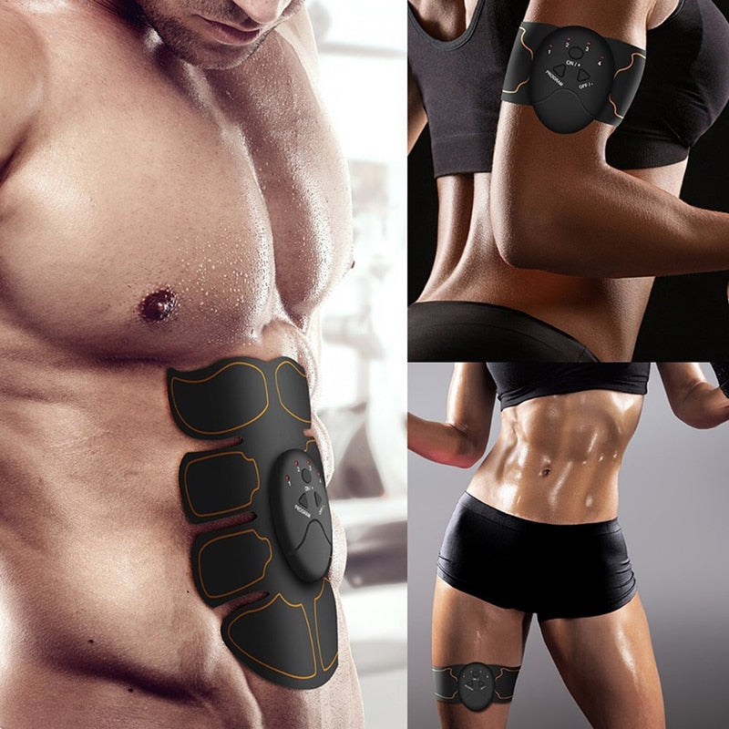 Electric Muscle Stimulator (EMS). This bundle includes a Hip, Buttocks trainer, an abdominal, and triceps stimulator. - twobusybodies