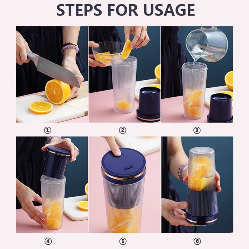 USB Chargeable Portable Blender.  Juicer, Smoothie Blender, and Mini Food Processor. Great for a quick blended fruit juice and multifunctional. - twobusybodies