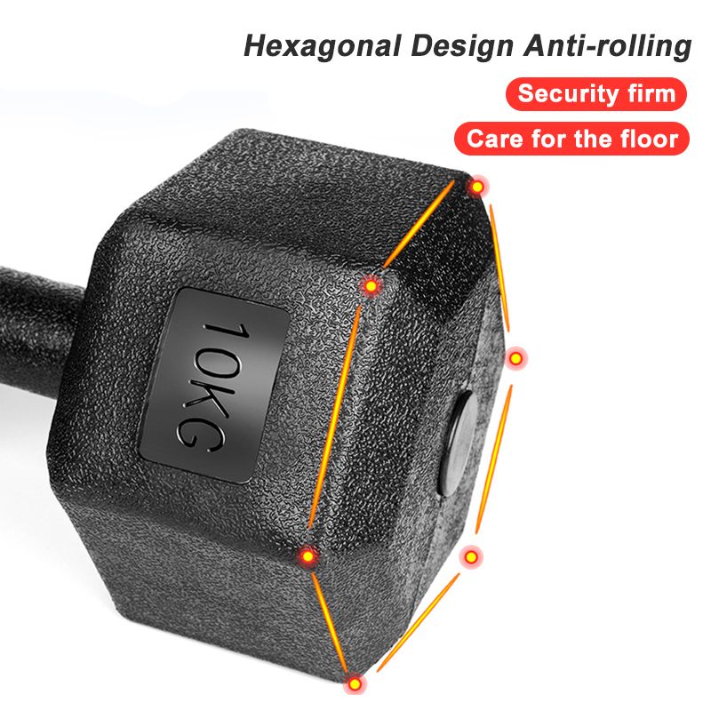 Hexagon Dumbbells. 5-10kg weight Set of 2 Units. Comprehensive exercise equipment. - twobusybodies