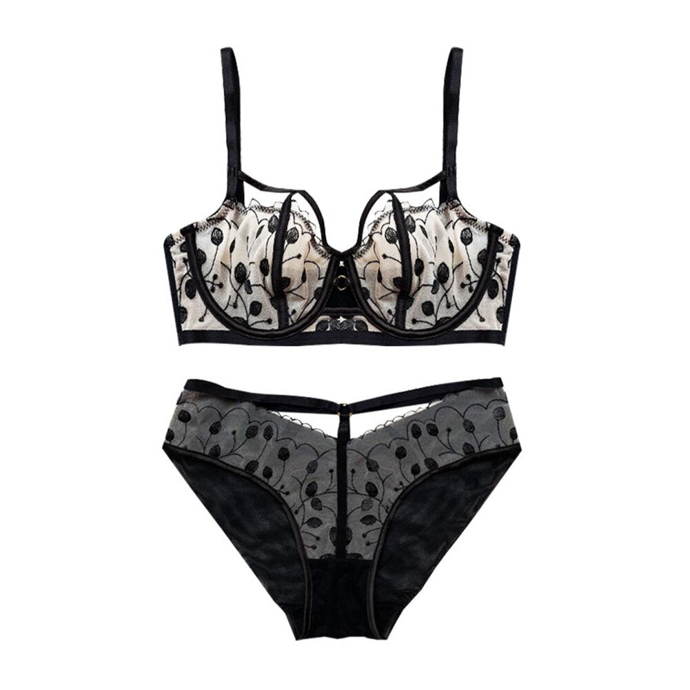 Leopard Print Lace Underwear Set