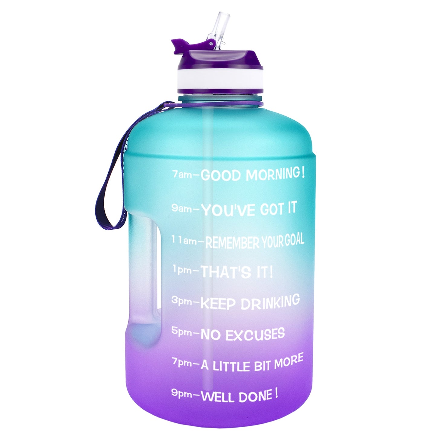 QuiFit 3.78L (128oz) Water Bottle with Straw