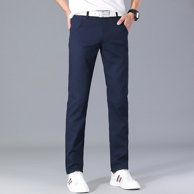 Spring/autumn Men's Casual Pants. Made with Cotton, Slim Fit, Fashionable chinos. Comfortable fit and very easily matched. - twobusybodies