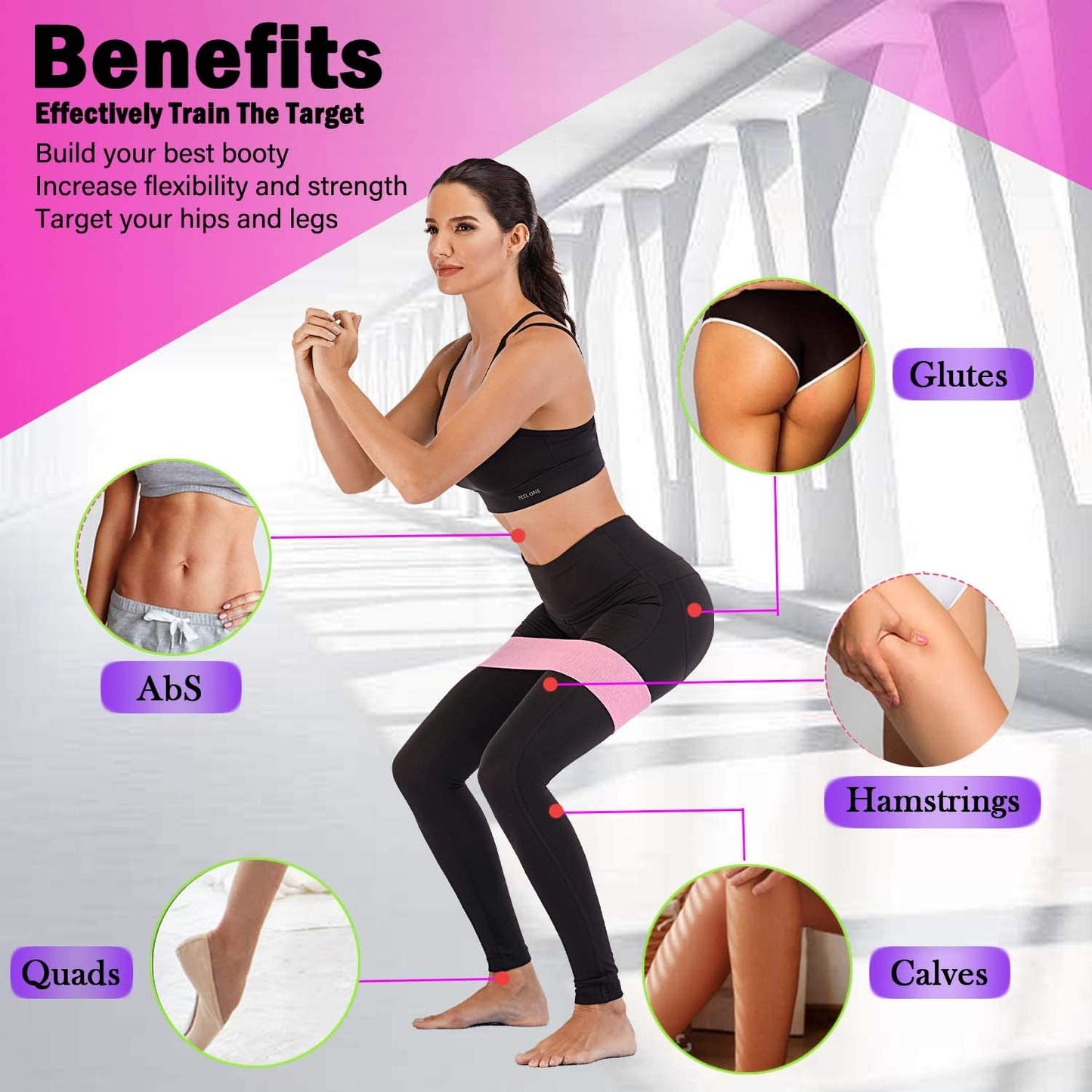 3PCs Fitness Rubber Elastic Resistance Bands Set. Hip Expander, body toners, and  Booty growers. Home gym tools. - twobusybodies