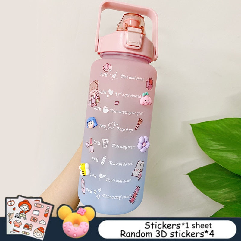 2L Large Capacity Water Bottle With Bounce Cover