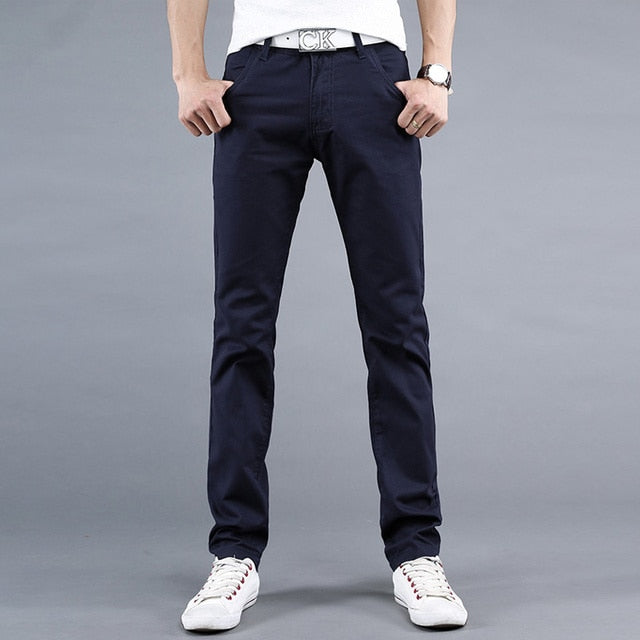 Spring/autumn Men's Casual Pants. Made with Cotton, Slim Fit, Fashionable chinos. Comfortable fit and very easily matched. - twobusybodies