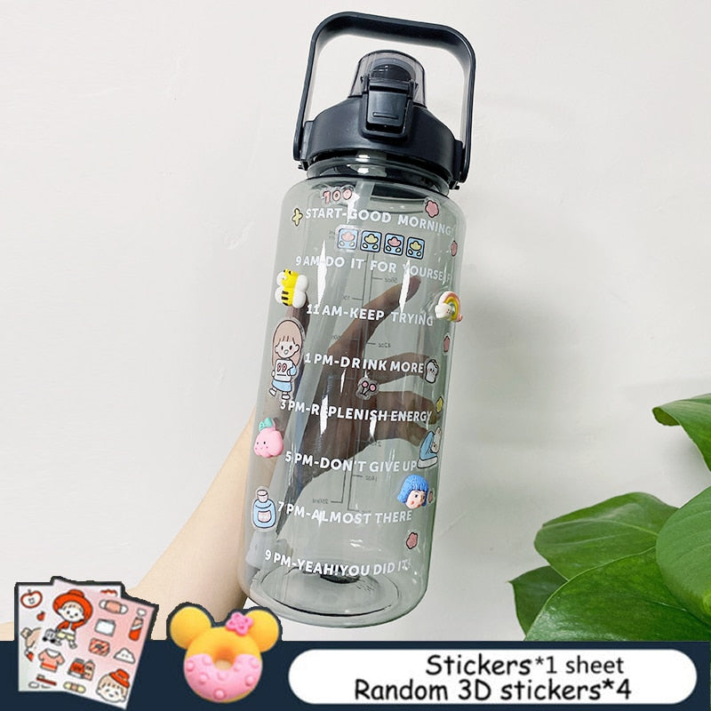 2L Large Capacity Water Bottle With Bounce Cover