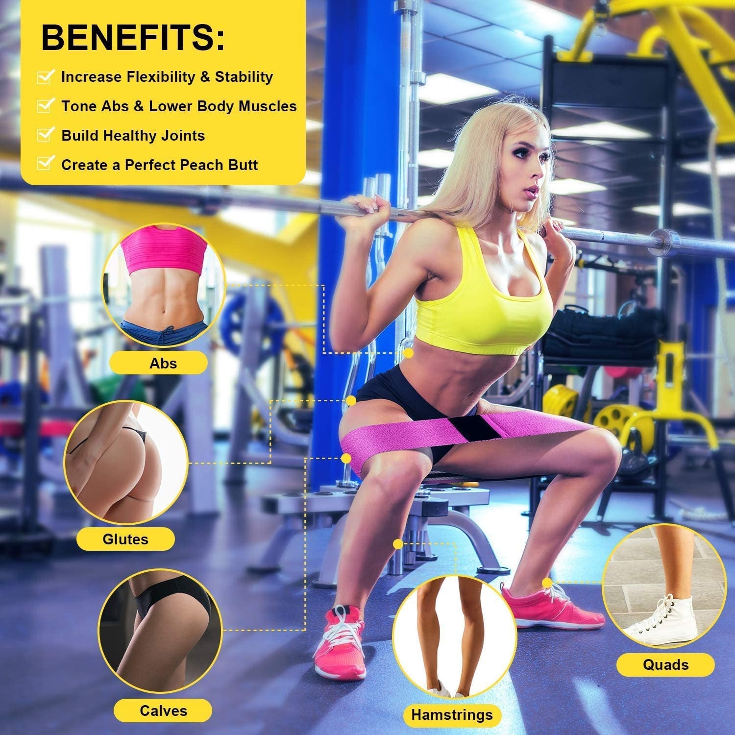 3PCs Fitness Rubber Elastic Resistance Bands Set. Hip Expander, body toners, and  Booty growers. Home gym tools. - twobusybodies