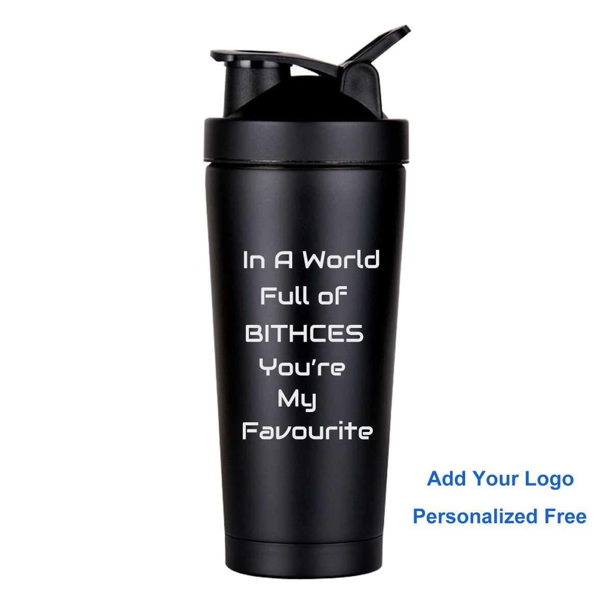 Protein Shaker Bottle.  Can be a great Birthday Gift for a Friend, Bff , Customizable with a Name or Text of Your Choice. - twobusybodies