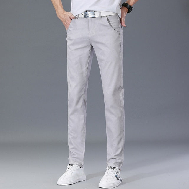 Spring/autumn Men's Casual Pants. Made with Cotton, Slim Fit, Fashionable chinos. Comfortable fit and very easily matched. - twobusybodies