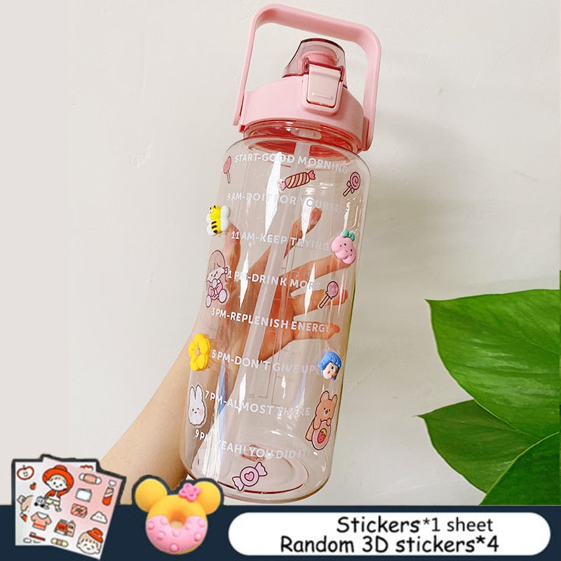 2L Large Capacity Water Bottle With Bounce Cover