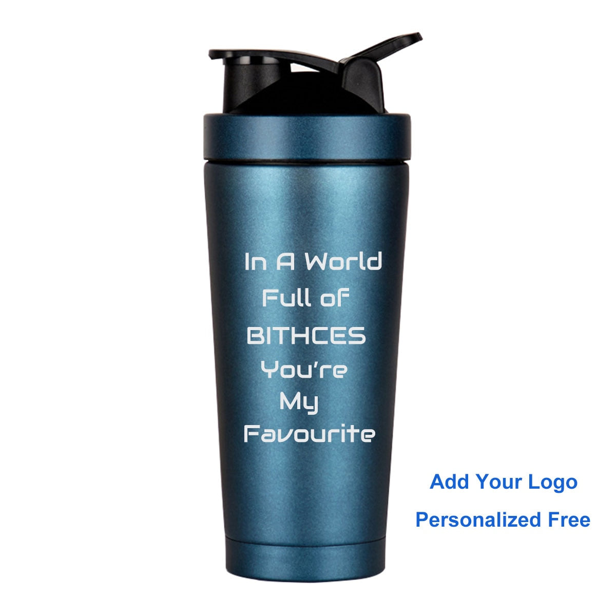 Protein Shaker Bottle.  Can be a great Birthday Gift for a Friend, Bff , Customizable with a Name or Text of Your Choice. - twobusybodies