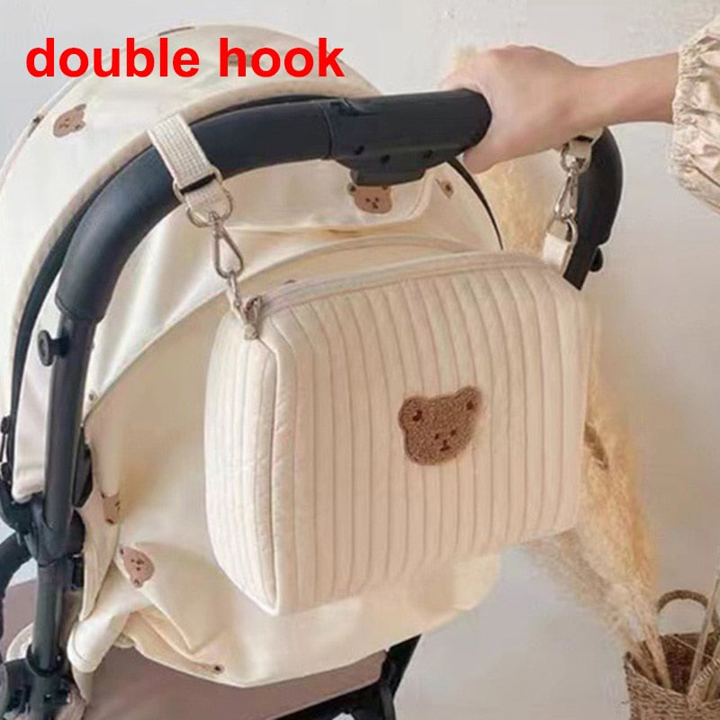 Bear Embroidery Baby Diaper Bag