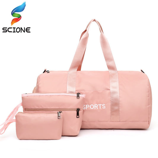 3Pcs Lightweight Weekend Travel Gym Bag. That includes a Waterproof Duffle Bag Portable Clutch and  pouch - twobusybodies