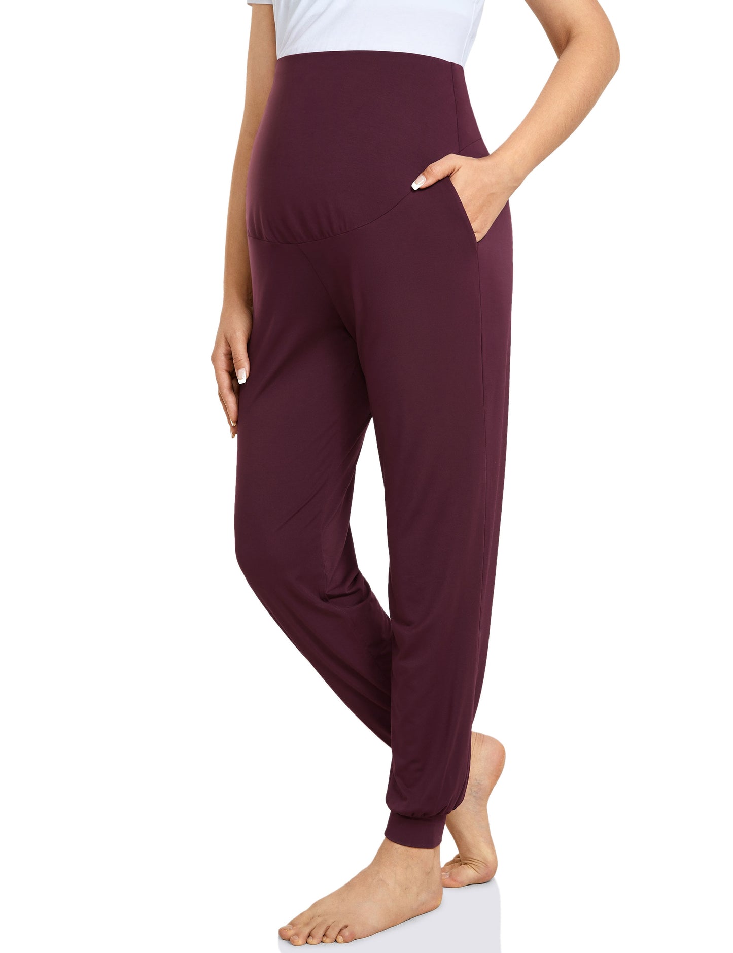 Momanda Maternity Workout Pants. With Pockets, Over Belly Support, Stretchy, Casual, Loose fit, and Soft.   good for being active and also lounge wear. - twobusybodies