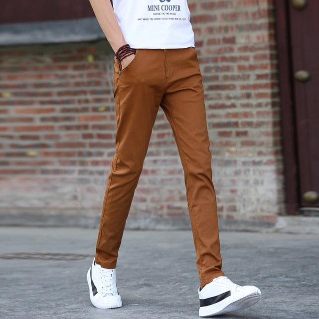 Spring/autumn Men's Casual Pants. Made with Cotton, Slim Fit, Fashionable chinos. Comfortable fit and very easily matched. - twobusybodies