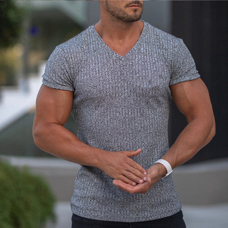 Men's sports T-shirt Short sleeve made with silk/polyester. Has a compression-style fit and can be worn in the summer. Overall stylish for any occasion, - twobusybodies