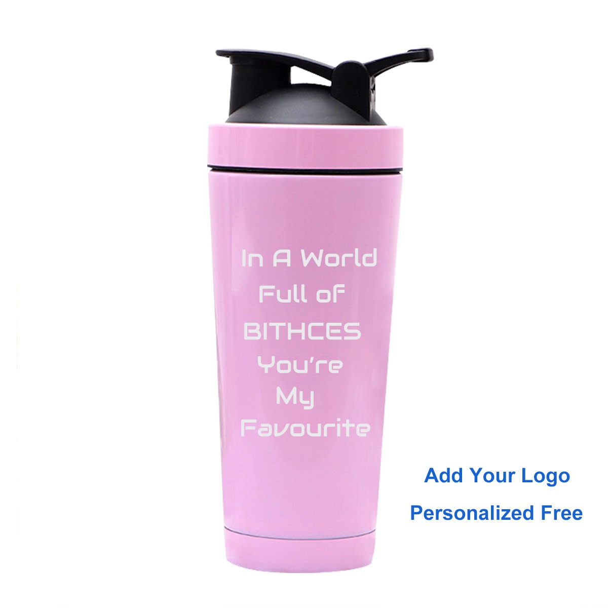 Protein Shaker Bottle.  Can be a great Birthday Gift for a Friend, Bff , Customizable with a Name or Text of Your Choice. - twobusybodies