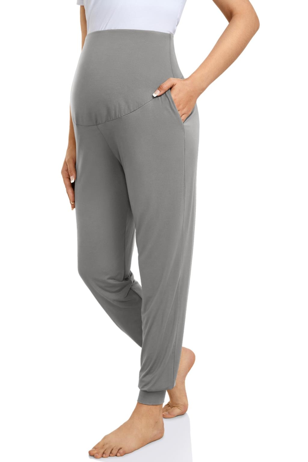 Momanda Maternity Workout Pants. With Pockets, Over Belly Support, Stretchy, Casual, Loose fit, and Soft.   good for being active and also lounge wear. - twobusybodies