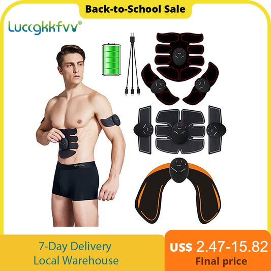 Electric Muscle Stimulator (EMS). This bundle includes a Hip, Buttocks trainer, an abdominal, and triceps stimulator. - twobusybodies