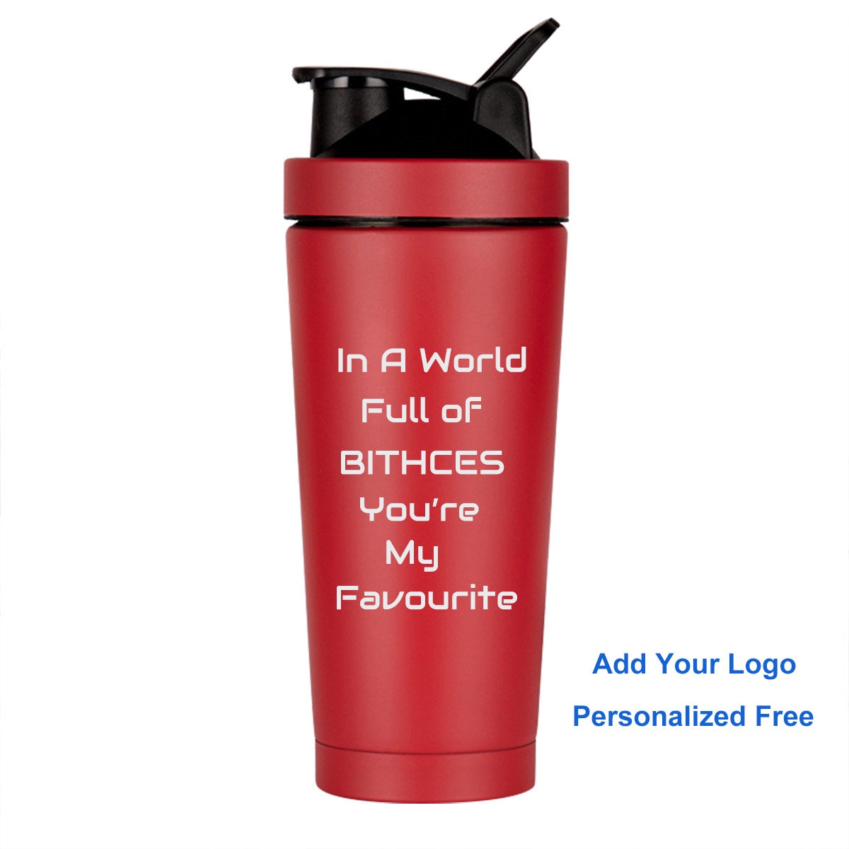 Protein Shaker Bottle.  Can be a great Birthday Gift for a Friend, Bff , Customizable with a Name or Text of Your Choice. - twobusybodies