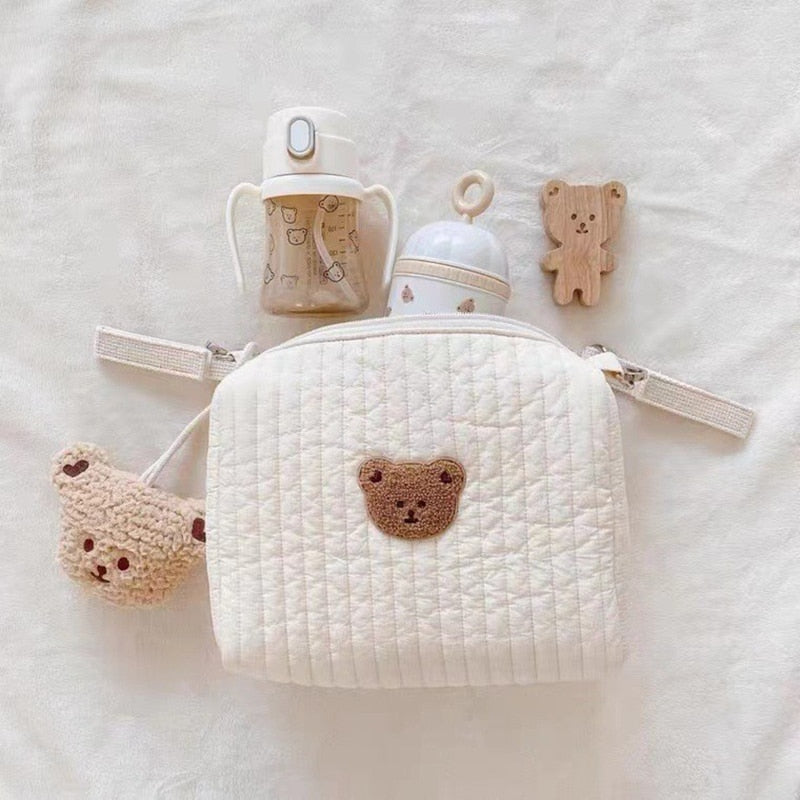 Bear Embroidery Baby Diaper Bag