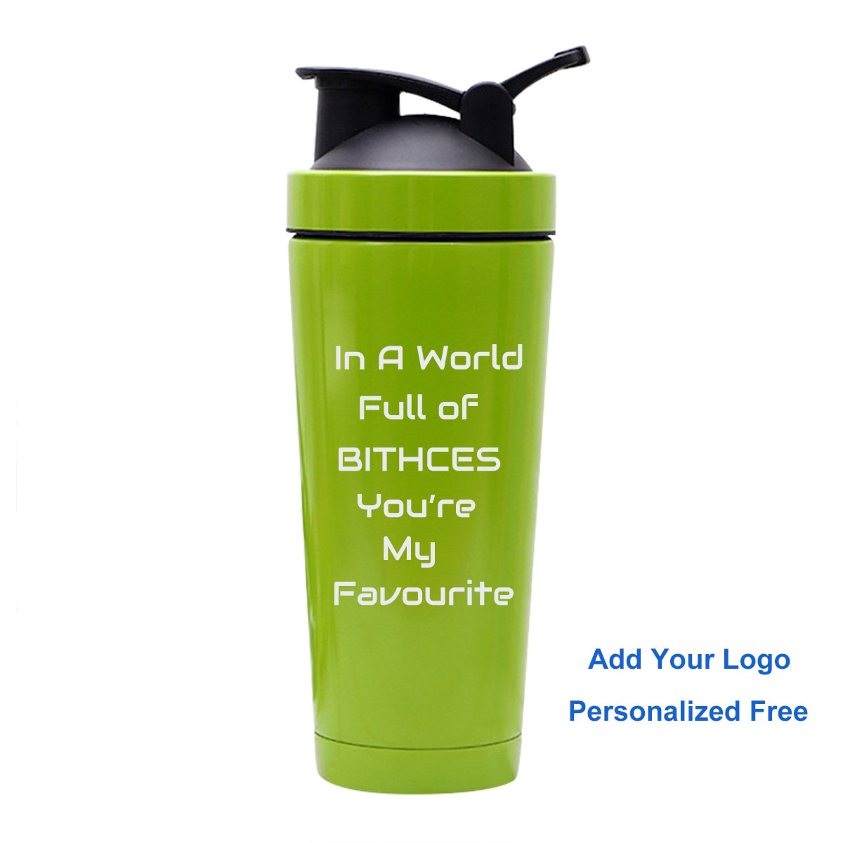 Protein Shaker Bottle.  Can be a great Birthday Gift for a Friend, Bff , Customizable with a Name or Text of Your Choice. - twobusybodies