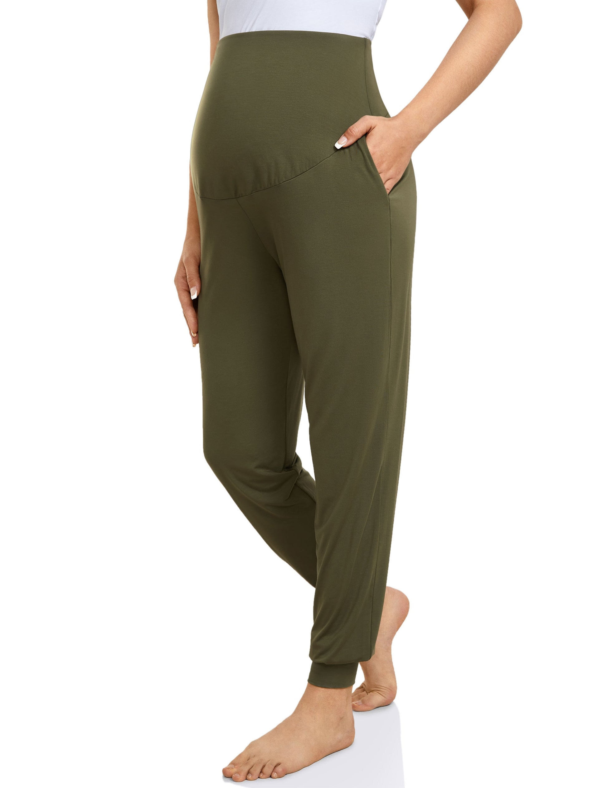 Momanda Maternity Workout Pants. With Pockets, Over Belly Support, Stretchy, Casual, Loose fit, and Soft.   good for being active and also lounge wear. - twobusybodies